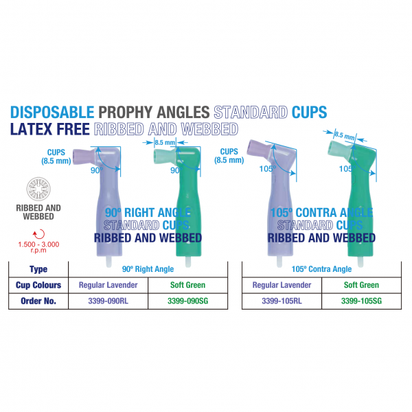 thumbnail image 2 of Premium Plus Dental Disposable Prophy Angles – 105° Regular Cups, Latex Free – Case Of 500 2 of 5