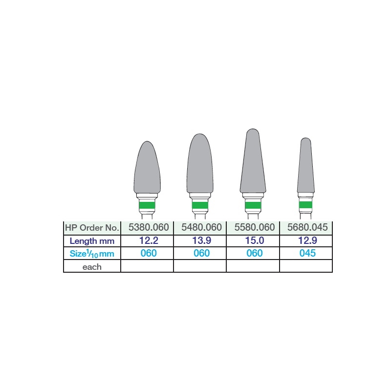 Edenta Coarse PlainCut Carbide Burs HP Premium Plus