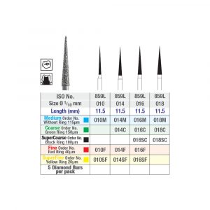 ISO 859L Long Needle diamond burs Chart Picture 2