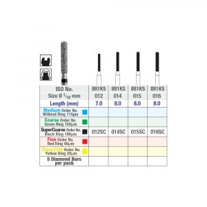 881ks round diamond burs chart