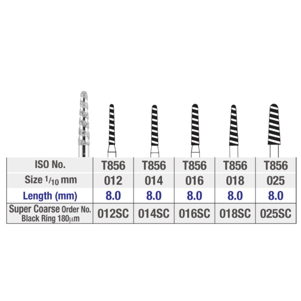 round end taper chamfer turbo diamond burs