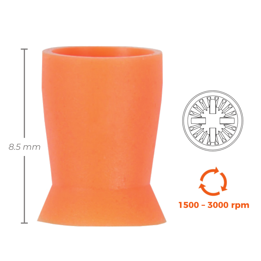 Standard Prophy Cup Metal Shank Ribbed & bed CA Premium Plus