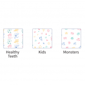 Dental Bibs With Patterns Healthy Teeth, Kids and Monsters