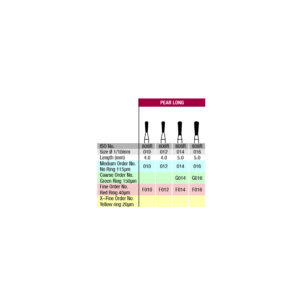 Verdent Diamond Bur FG Pear Long ISO No. 808R 5pcs