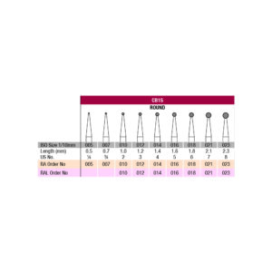 Verdent Carbide Bur RA/RAL Round ISO No. CB1S 5pcs