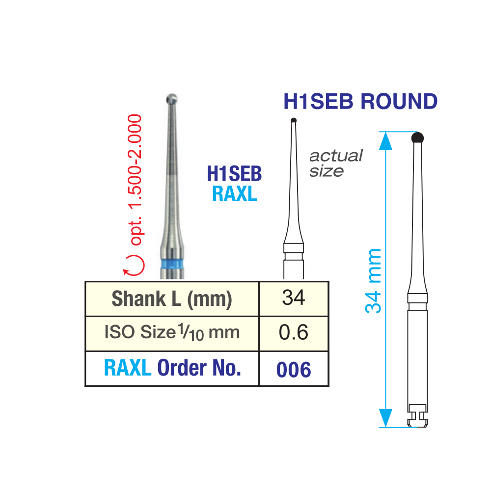Edenta H1SEB206 006 RAXL Endo Carbide Burs 5s Premium Plus