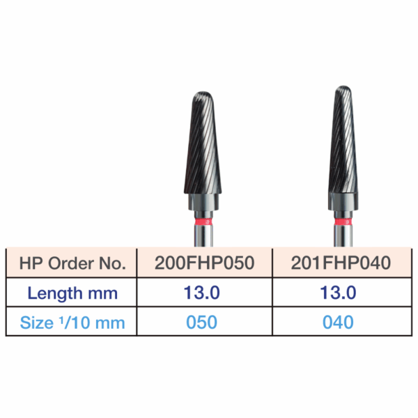 verdent fine plain cut carbide burs