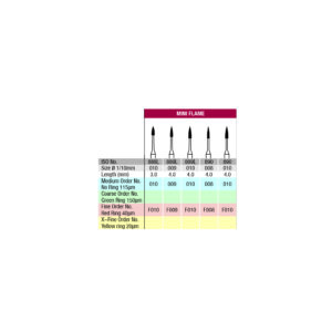 Verdent Diamond Bur FG Mini Flame ISO No. 890 5pcs